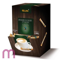 Hellma Rohrzucker-Sticks  500 x 4g Portionspackung, Fairtrade